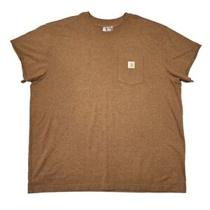 Carhartt Shirt Mens XXL Pocket T-Shirt Cut Off Brown Streetwear Work Grunge Punk